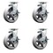 Service Caster 6'' V-Groove Semi Steel Swivel Caster Set with Bronze Bearings and Brakes, 4PK SCC-20S620-VGBZ-TLB-4 - alternate 1